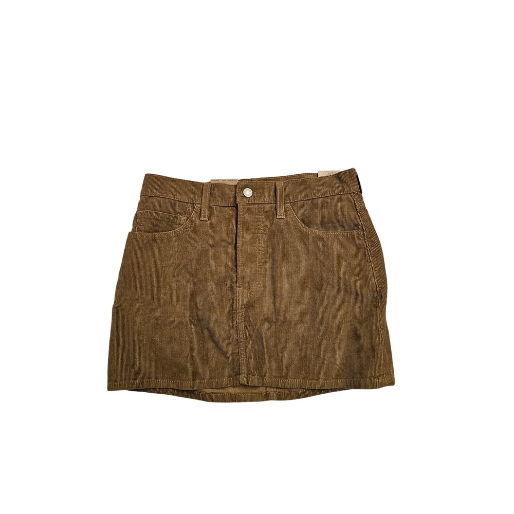 Levi's Icon Skirt Brown Corduroy Mid Rise Mini Skirt Size 27 A46940045 NWT